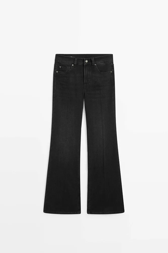 Джинсы Skinny flare с высокой посадкой MASSIMO DUTTI