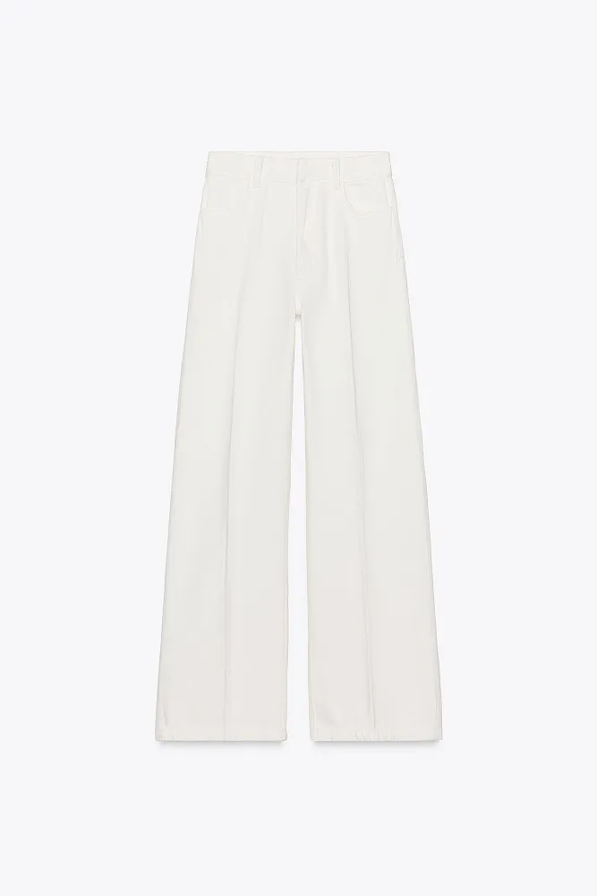 Широкие джинсы с высокой посадкой ZARA