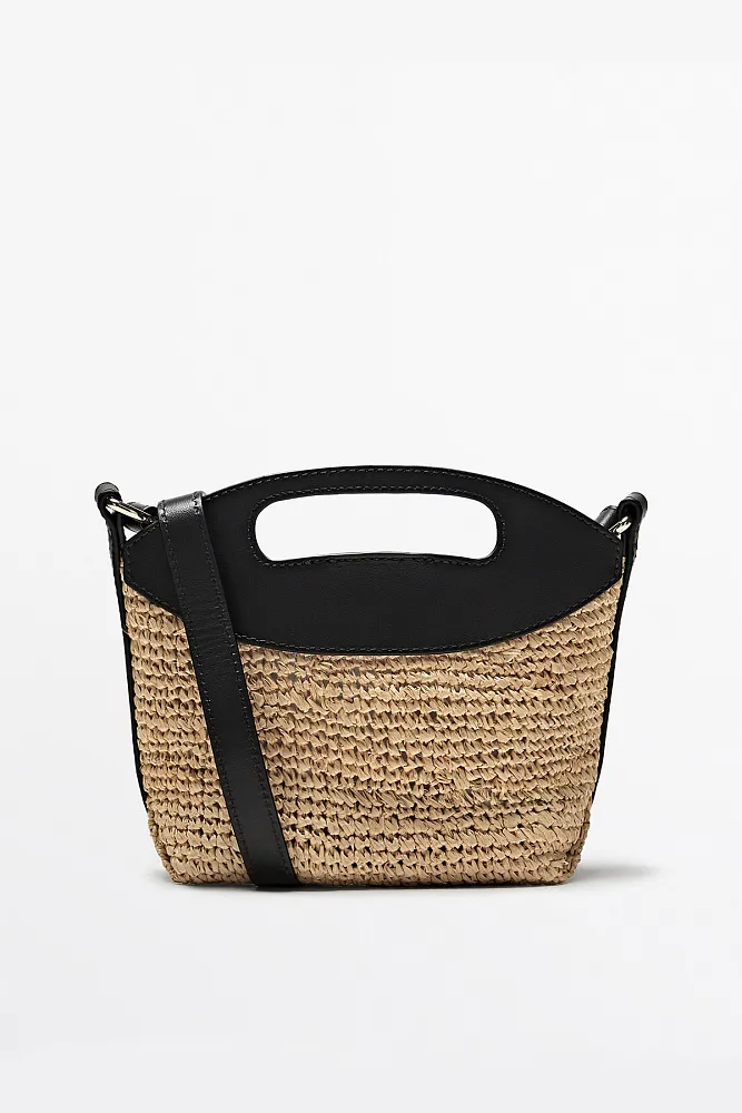 Сумка мини кроссбоди из рафии MASSIMO DUTTI