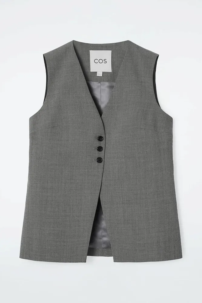 Удлиненный жилет из твила COS
