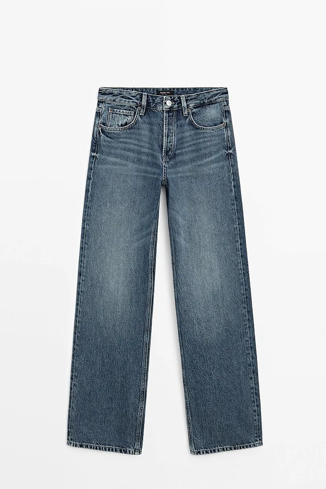 Широкие джинсы со средней посадкой MASSIMO DUTTI