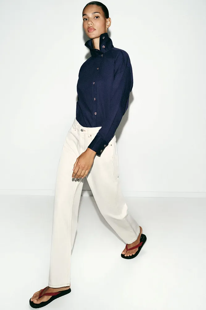 Прямые джинсы с высокой посадкой ZARA