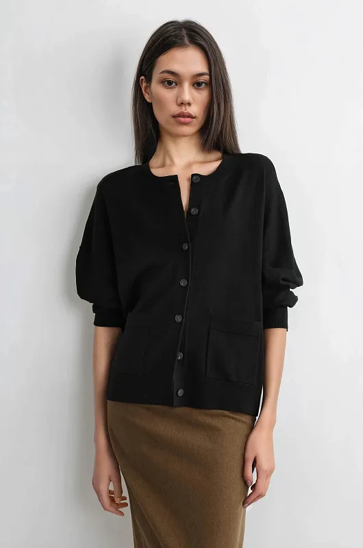 Кардиган из шерсти мериноса с круглым вырезом