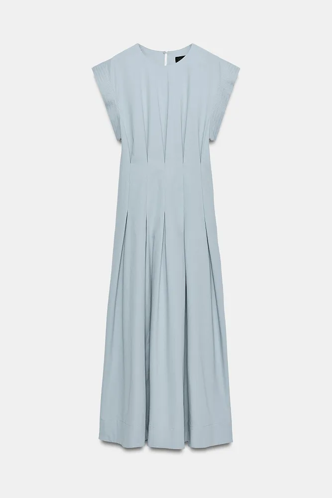 Платье из поплина со складками ZARA
