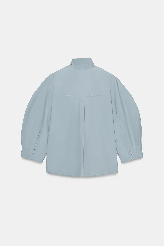 Рубашка с рукавами-фонариками ZARA