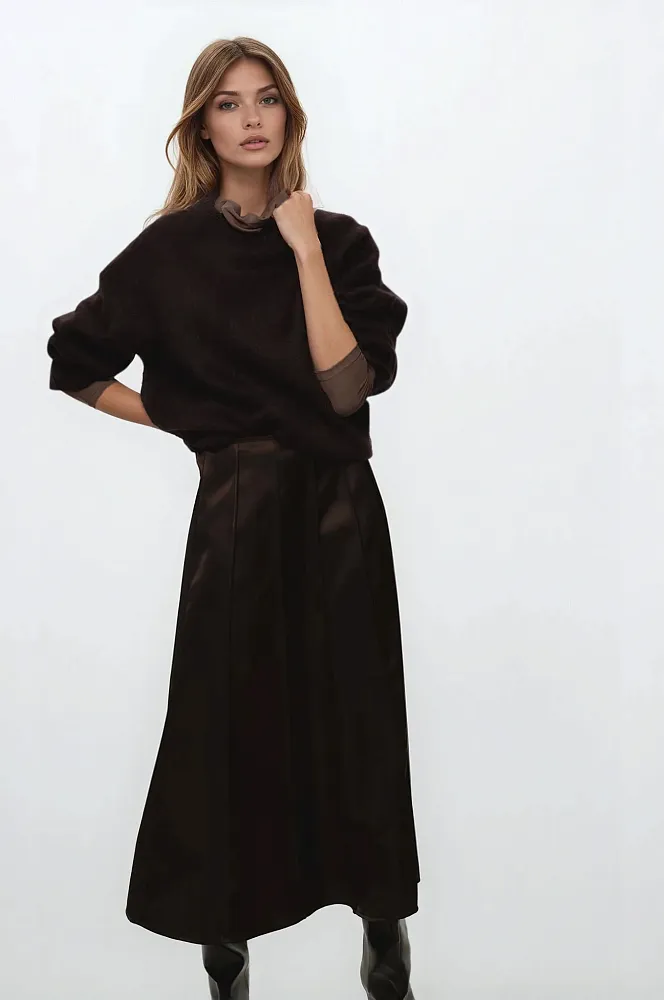 Юбка А-силуэта из атласа