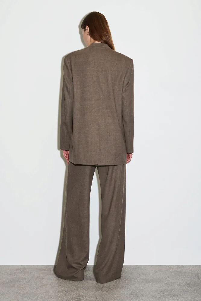 Пиджак без воротника из смесовой шерсти COS