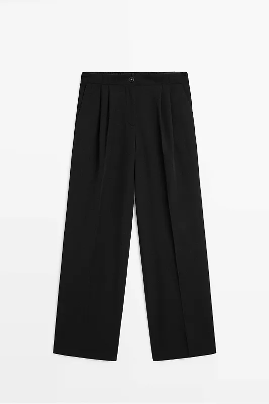 Широкие струящиеся брюки со складками MASSIMO DUTTI Широкие струящиеся брюки со складками MASSIMO DUTTI