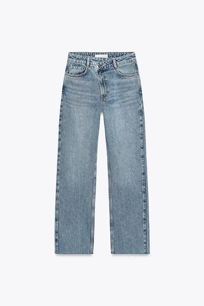 Прямые джинсы с высокой посадкой ZARA