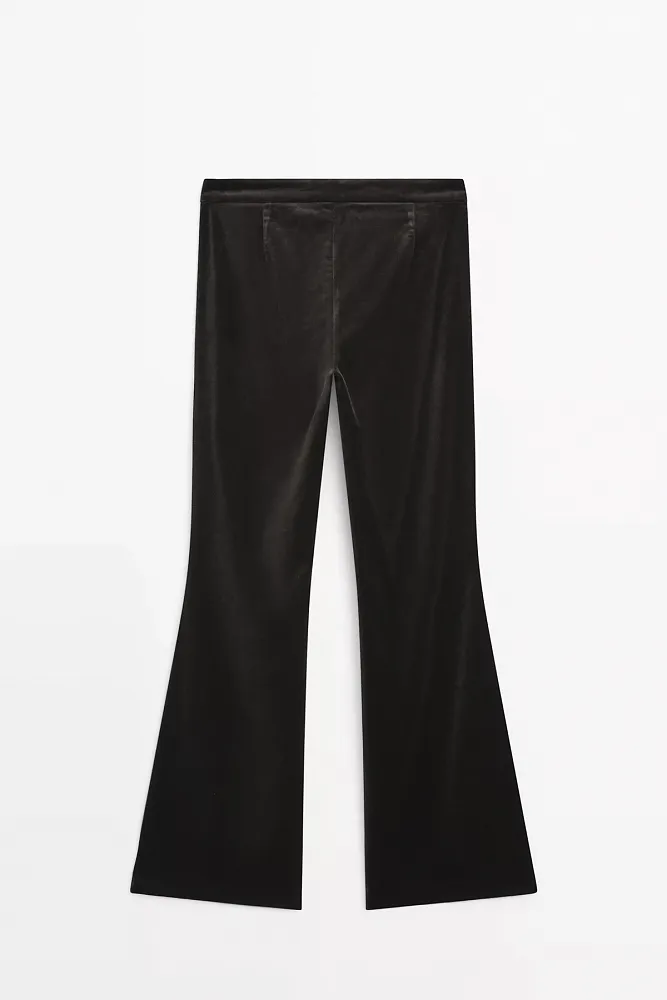 Узкие расклешенные брюки из бархата MASSIMO DUTTI