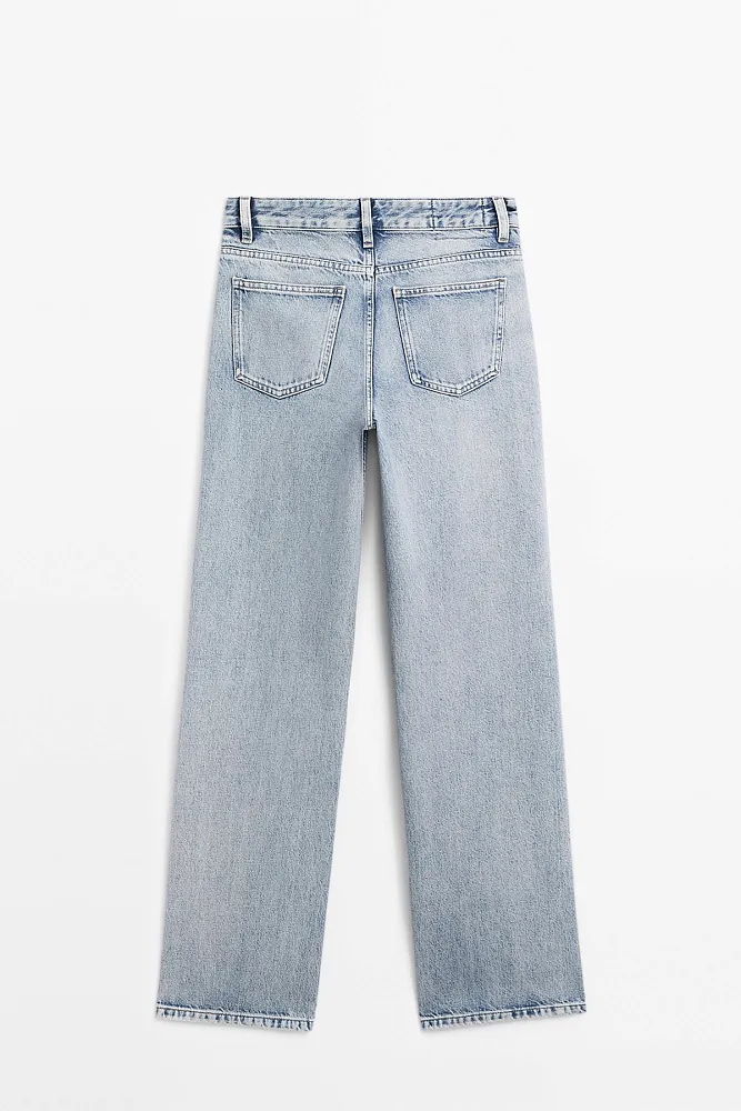 Широкие джинсы со средней посадкой MASSIMO DUTTI