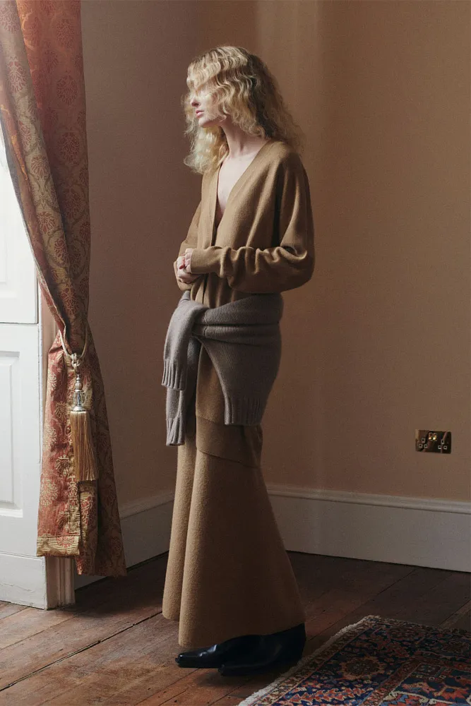 Юбка макси из шерсти мериноса COS