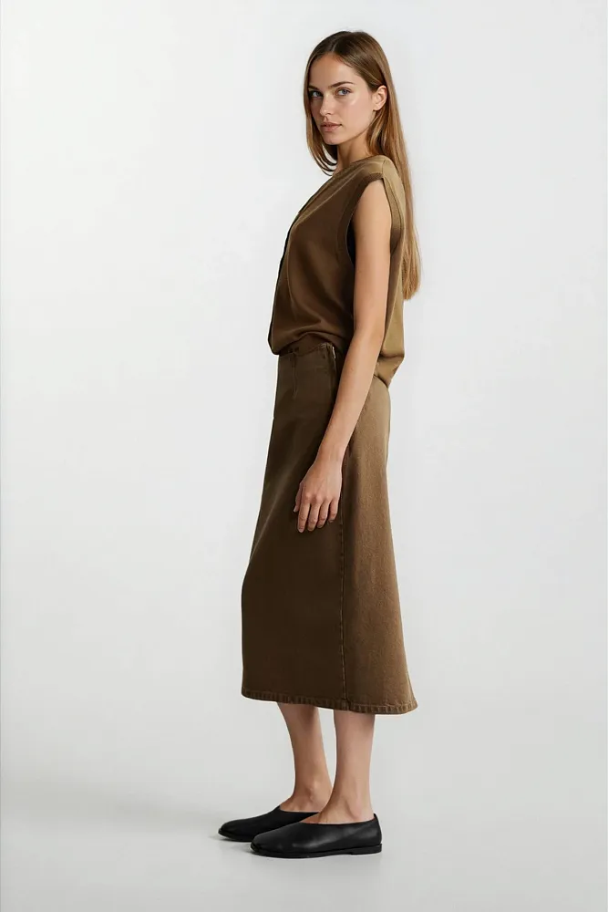 Прямая джинсовая юбка-миди COS