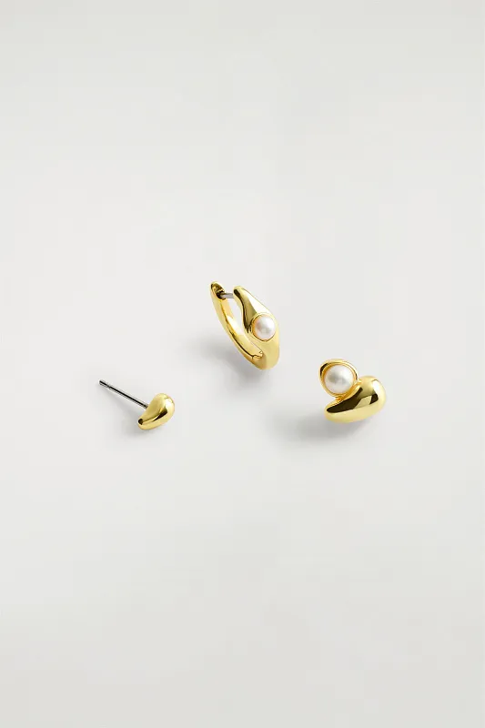 Набор из 3 непарных серег COS Набор из 3 непарных серег COS