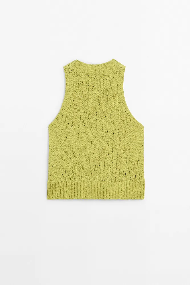 Вязаный топ с американской проймой MASSIMO DUTTI