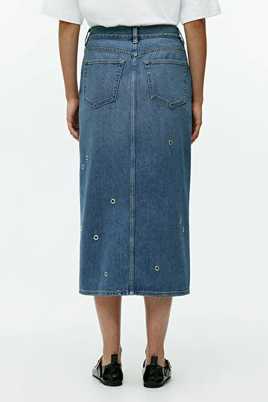 Джинсовая юбка с люверсами ARKET   Джинсовая юбка с люверсами ARKET