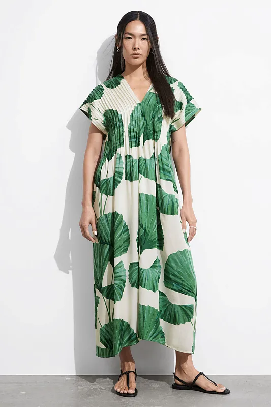 Плиссированное платье миди