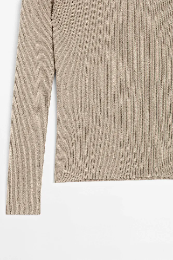 Джемпер из смесовой шерсти в рубчик MASSIMO DUTTI