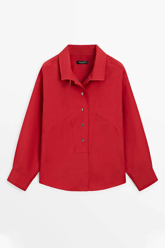 Рубашка свободного кроя с кнопками MASSIMO DUTTI