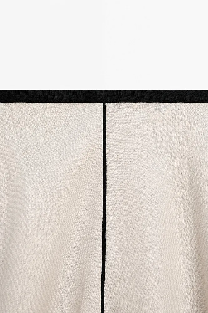 Расклешенная юбка-миди из льна MASSIMO DUTTI