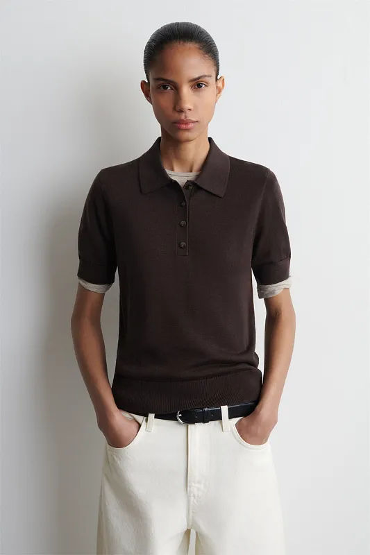 Джемпер-поло из смеси шерсти