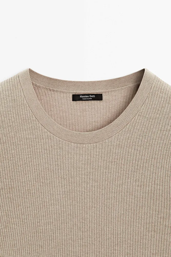 Джемпер из смесовой шерсти в рубчик MASSIMO DUTTI