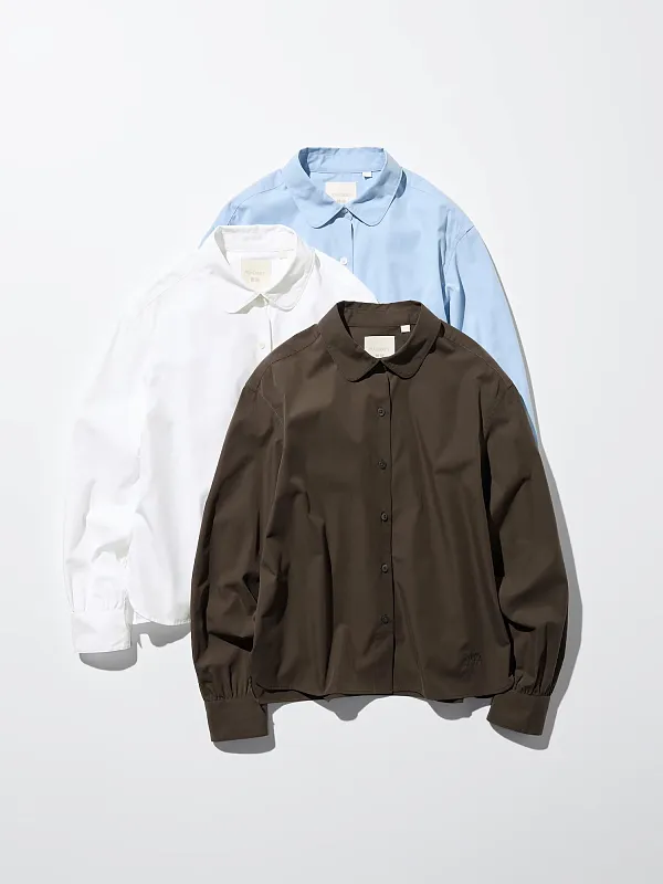 Хлопковая рубашка с объемными рукавами UNIQLO Хлопковая рубашка с объемными рукавами UNIQLO