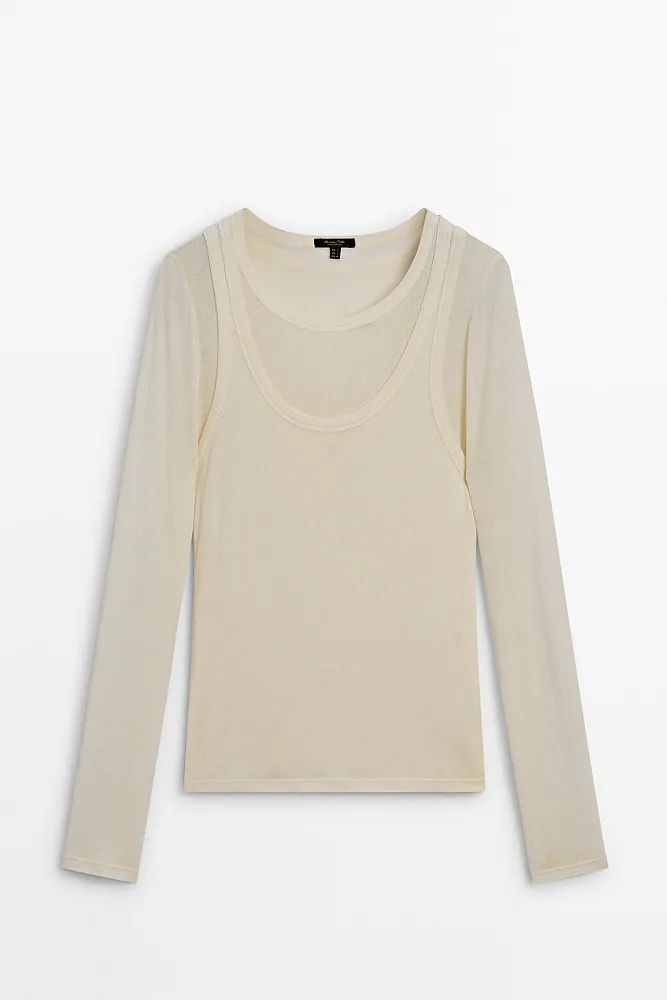 Лонгслив в рубчик MASSIMO DUTTI