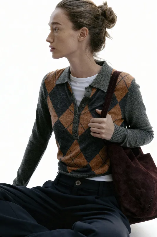 Джемпер-поло с ромбами ZARA Джемпер-поло с ромбами ZARA