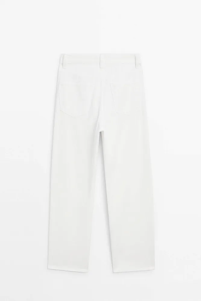 Широкие джинсы с высокой посадкой MASSIMO DUTTI