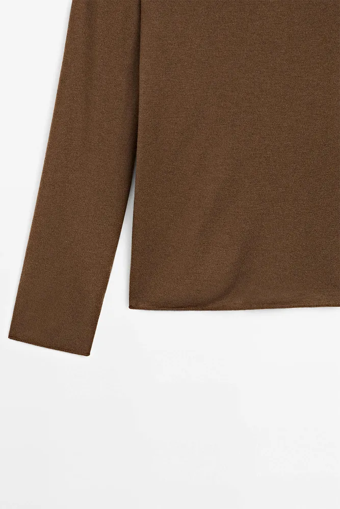 Джемпер из смесовой шерсти с вырезом "лодочка" MASSIMO DUTTI