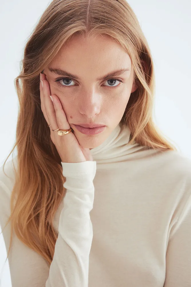 Водолазка из хлопка пима H&M