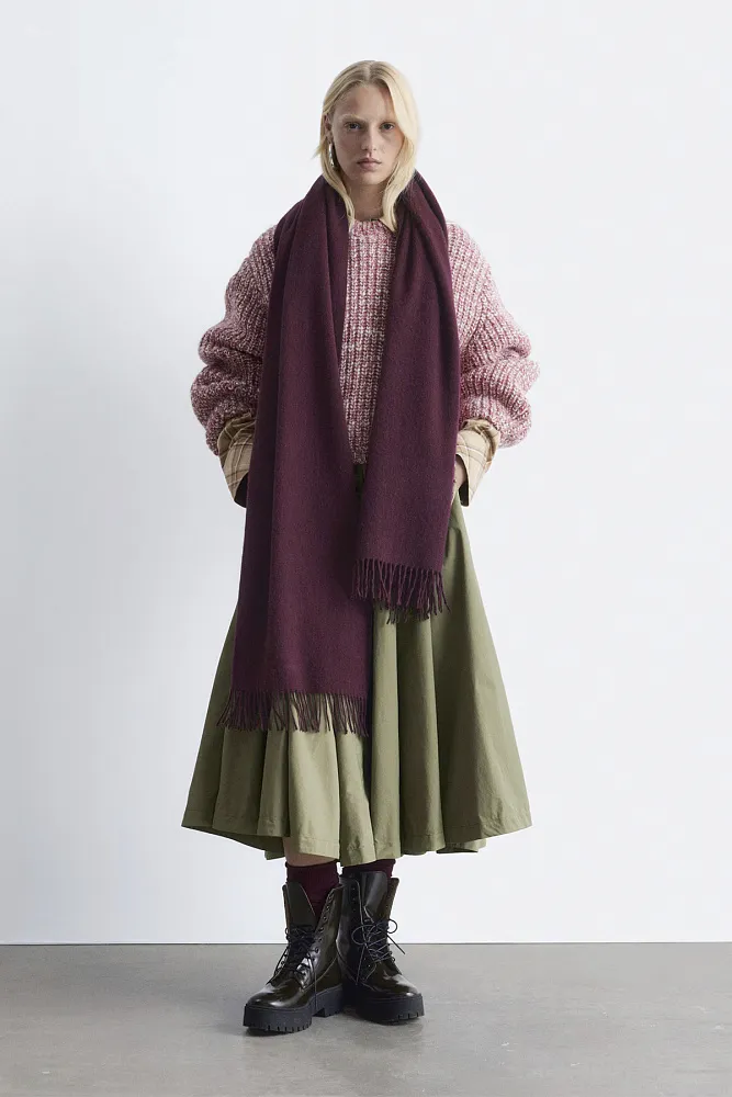 Большой шерстяной шарф с бахромой & OTHER STORIES