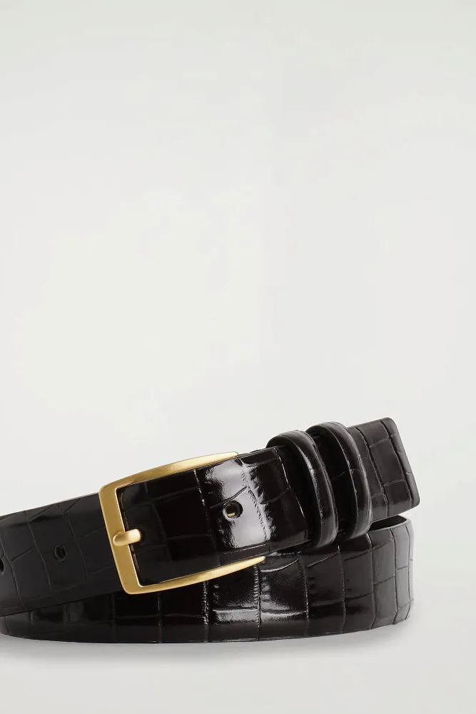 Ремень из кожи с эффектом крокодила COS