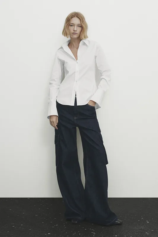 Рубашка из эластичного поплина