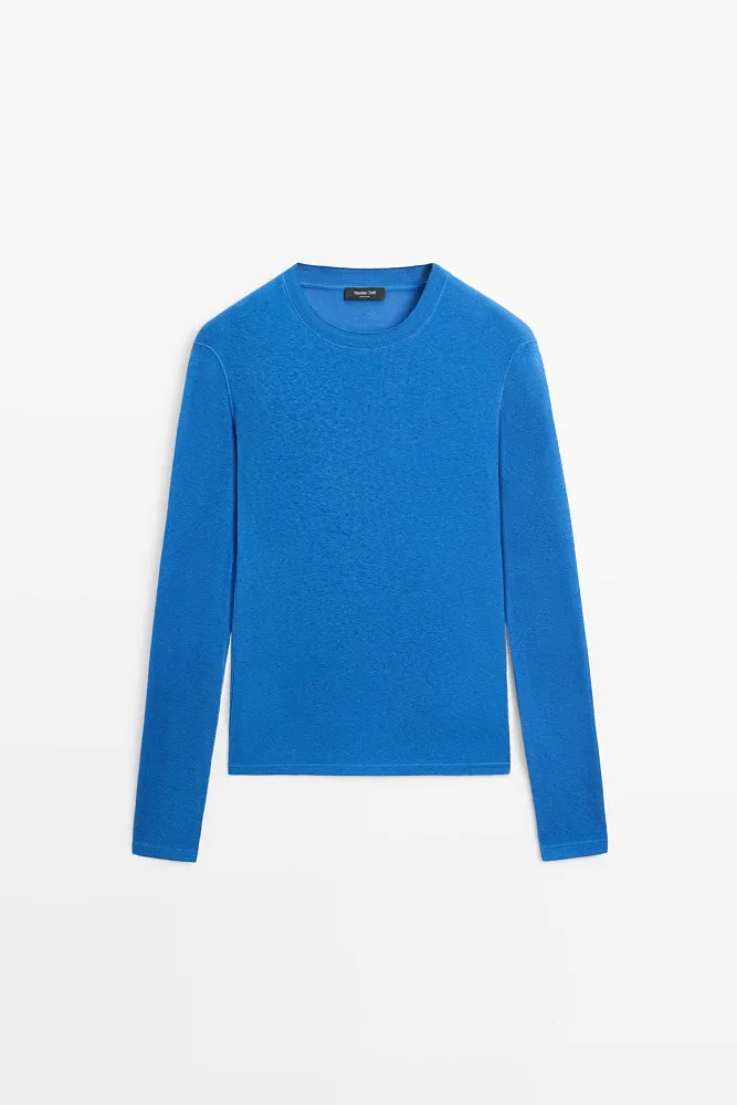 Лонгслив из смеси хлопка и кашемира MASSIMO DUTTI