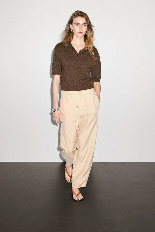 Джемпер-поло из 100% кашемира