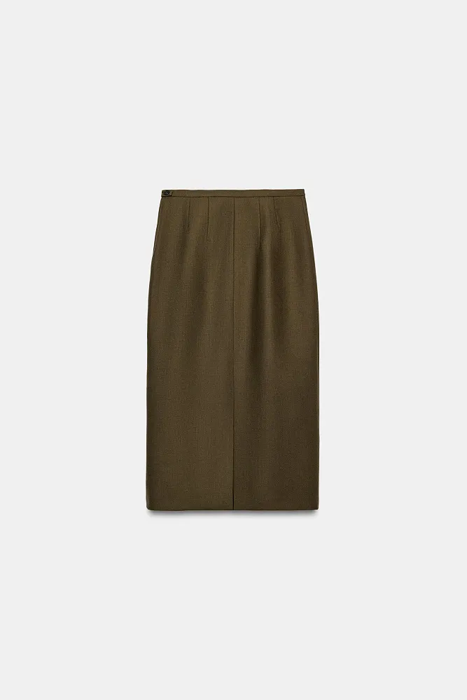 Прямая юбка из 100% шерсти ZARA