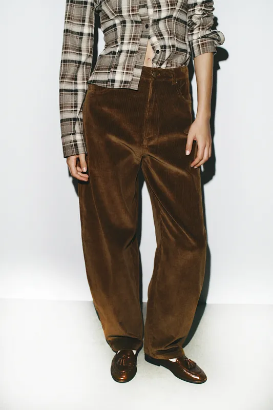 Брюки Balloon из вельвета ZARA Брюки Balloon из вельвета ZARA