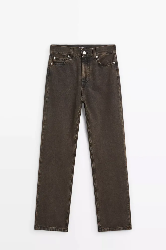 Джинсы прямого кроя с высокой талией MASSIMO DUTTI