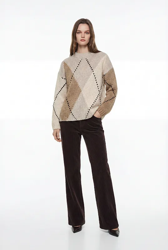 Джемпер с узором "ромбы"