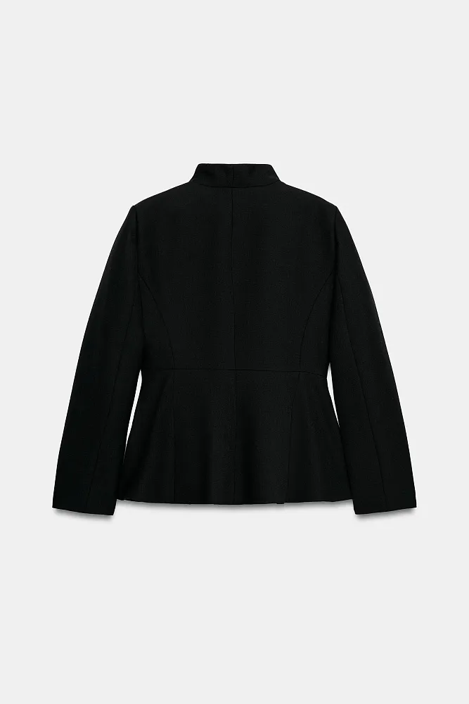 Шерстяной пиджак с баской ZARA