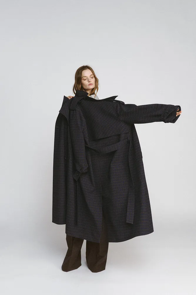 Тренч в клетку ZARA