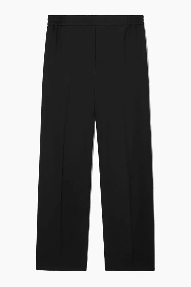 Шерстяные брюки с эластичным поясом COS