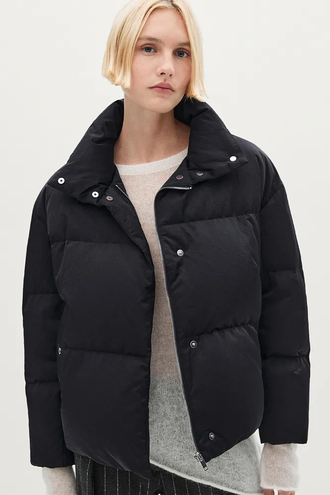 Атласный пуховик MASSIMO DUTTI