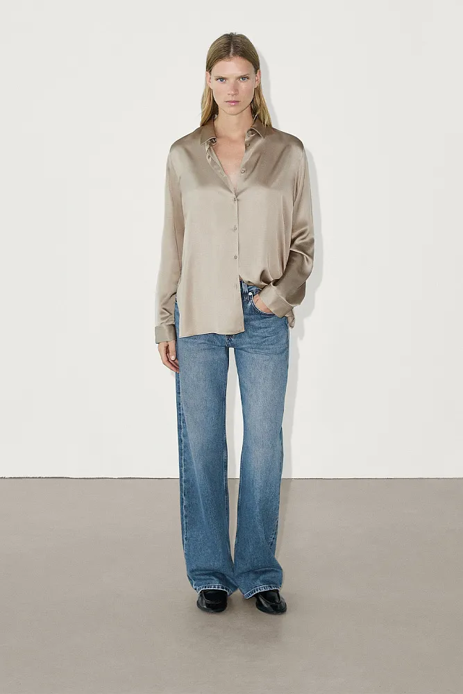 Атласная блуза MASSIMO DUTTI