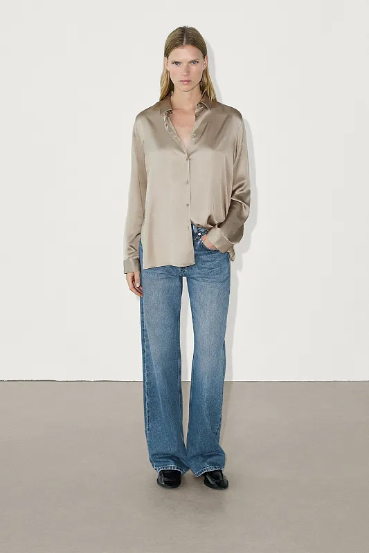 Атласная блуза MASSIMO DUTTI Атласная блуза MASSIMO DUTTI