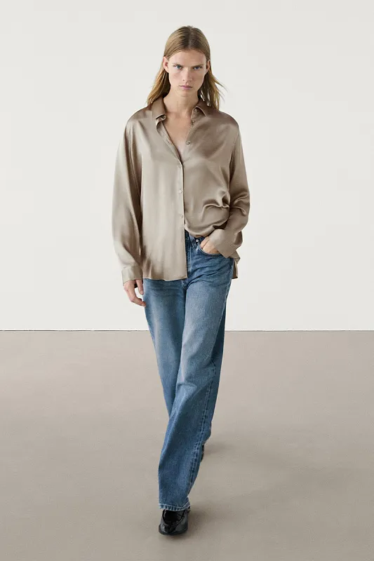 Атласная блуза MASSIMO DUTTI Атласная блуза MASSIMO DUTTI