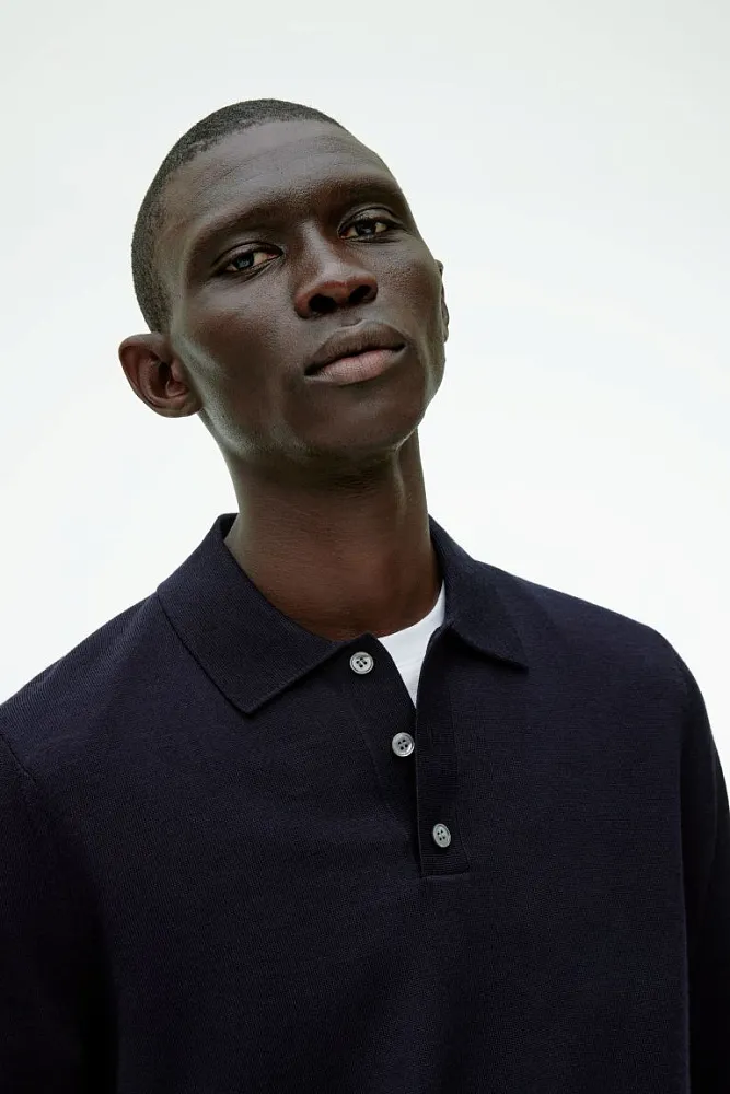 Джемпер-поло из шерсти мериноса ARKET