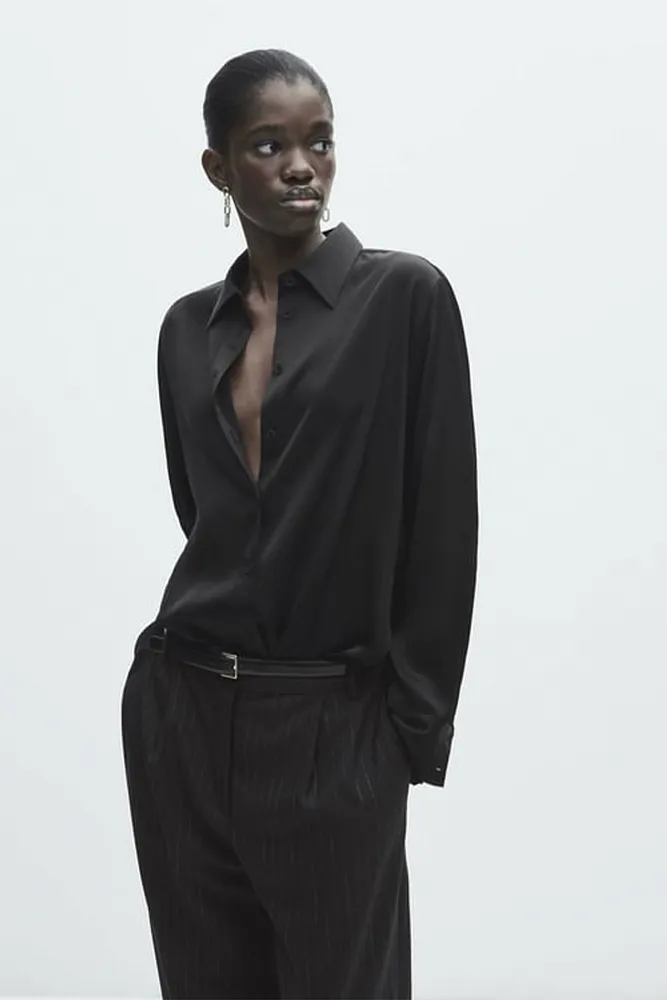 Атласная рубашка MASSIMO DUTTI